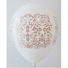 White - Brown Batik Printed Balloons